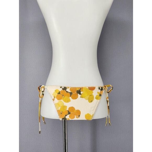 Peony Swimwear Bikini Bottoms Womens 6 Yellow Lemon Print String Tie Side - Picture 5 of 14